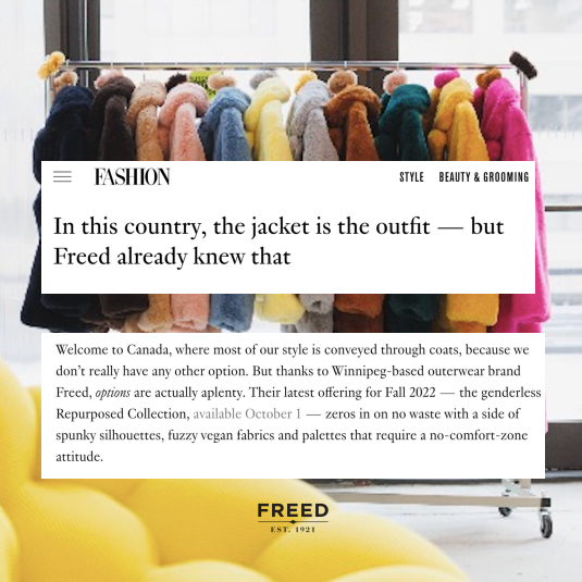 A feature on FREED from Fashion magazine.