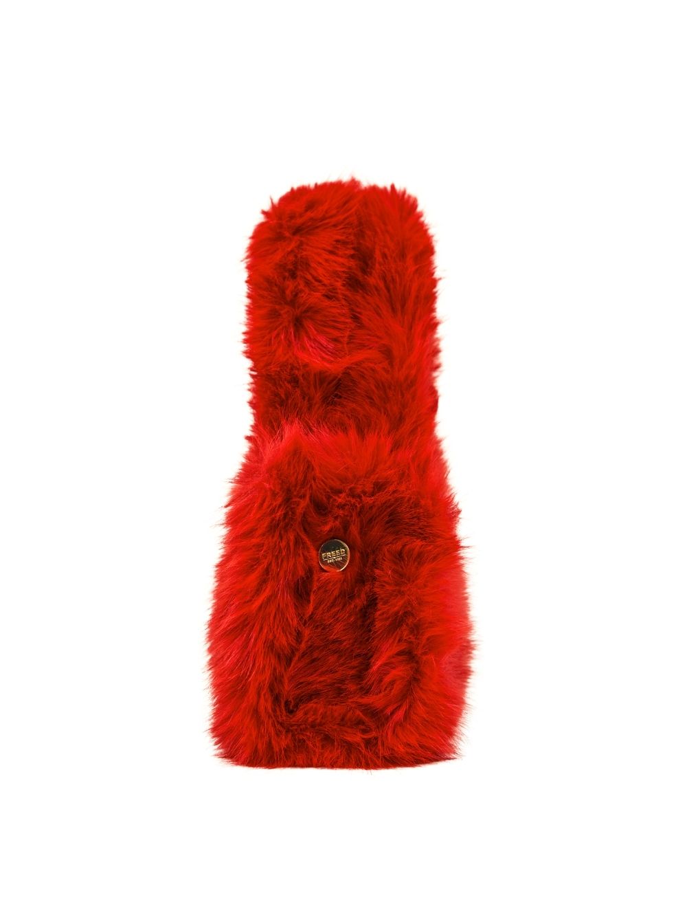 Red Faux Fur Mini Tote - Side View
