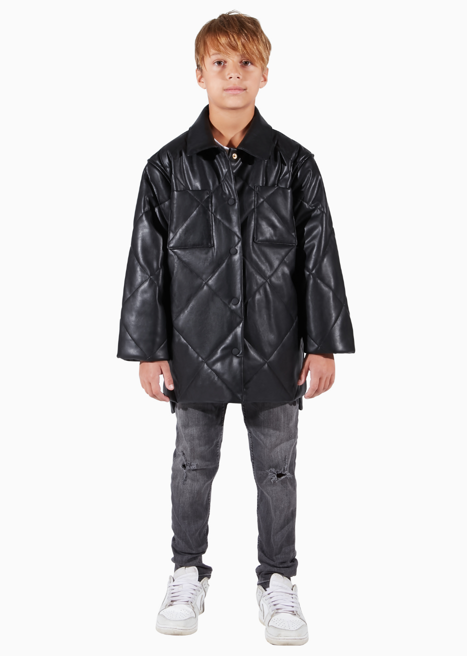Charlie Black Stormi Vegan Kids Shacket Quilted Zero Waste
