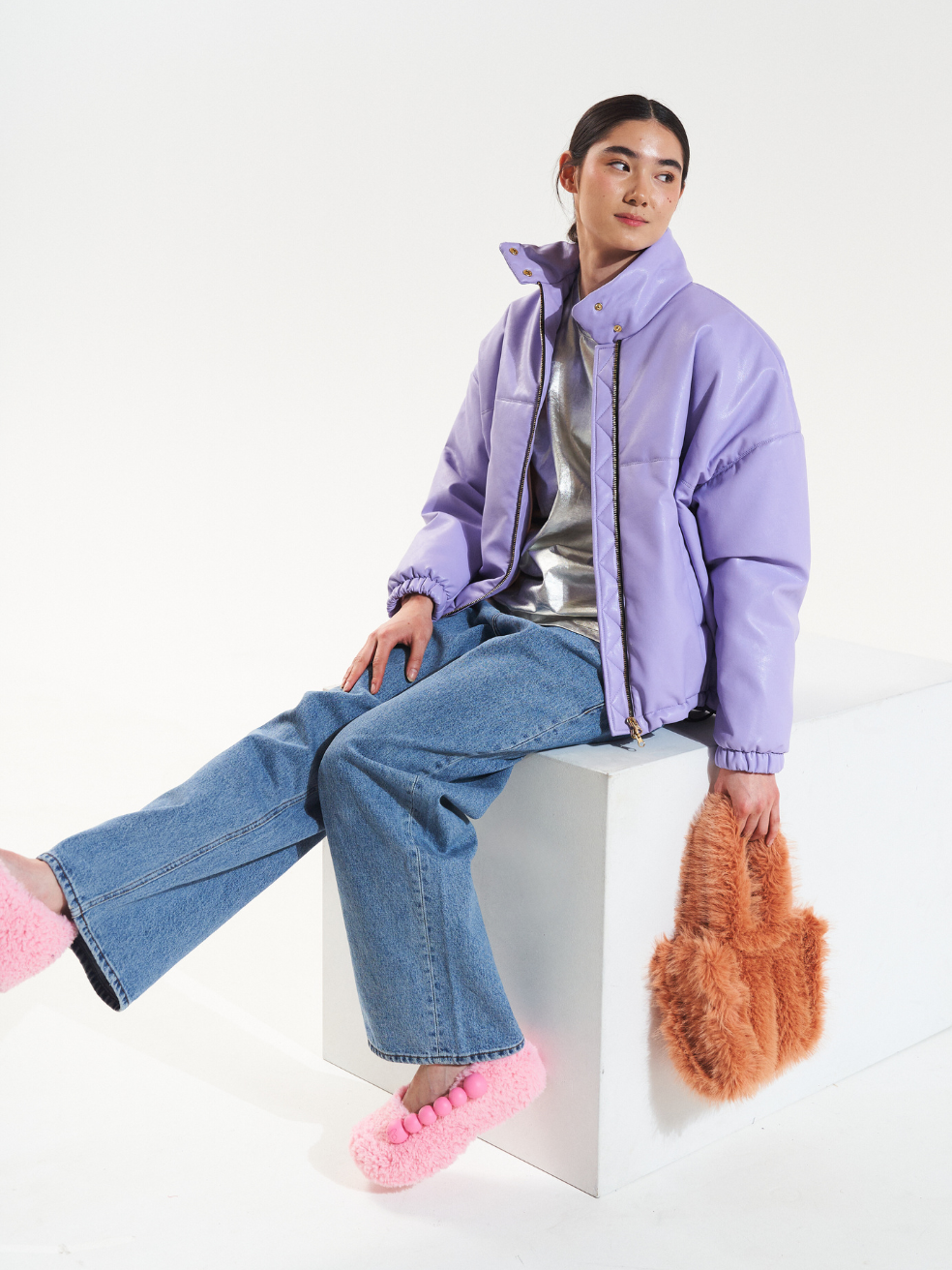 Billy Vegan Leather Matte Purple Lavender Conscious Fashion Collection Sustainable Canadian Made Bomber