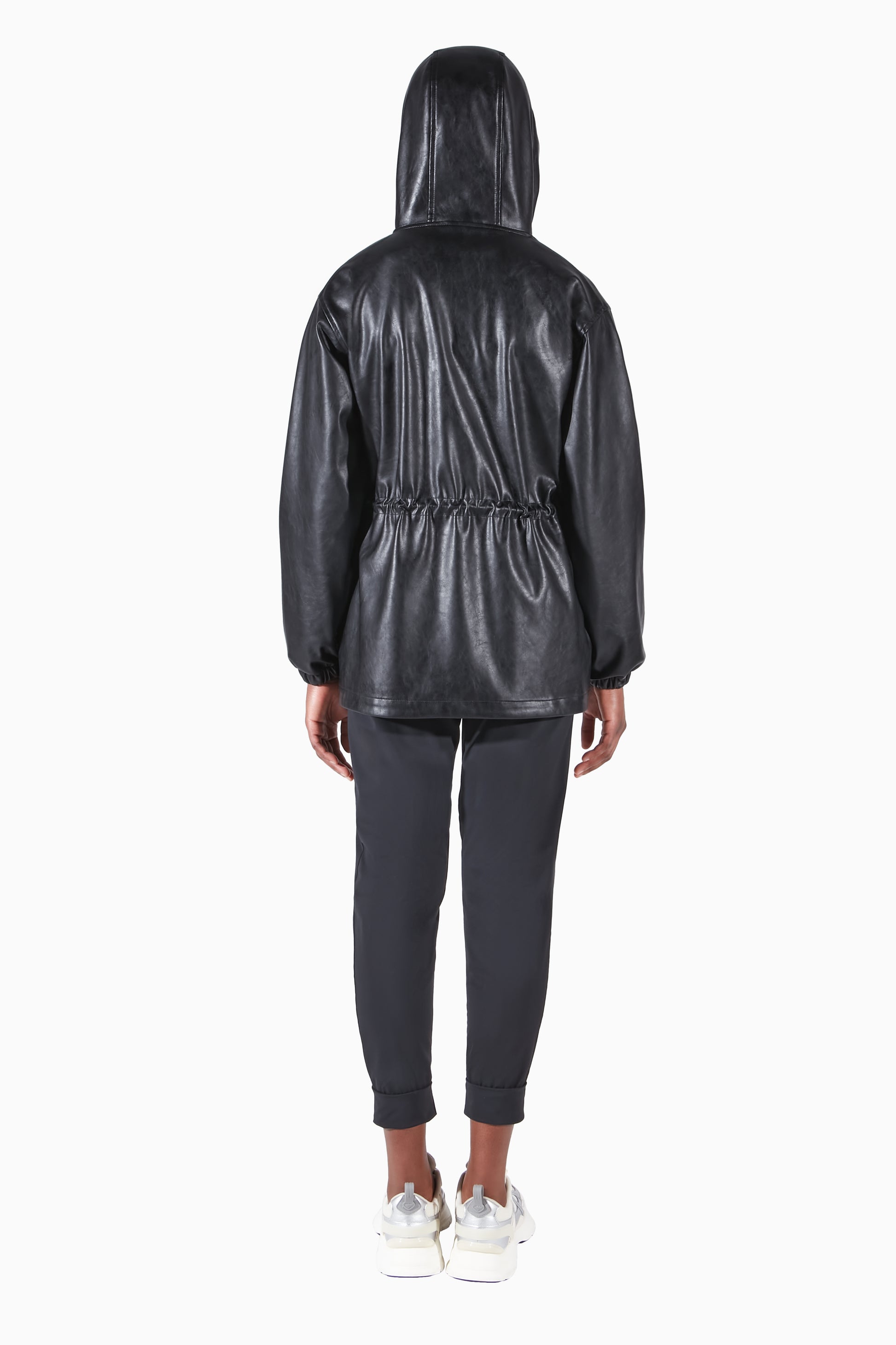 Luxury Animal Free Leather Waterproof Coat Black Stormi Matte Robbie Coat