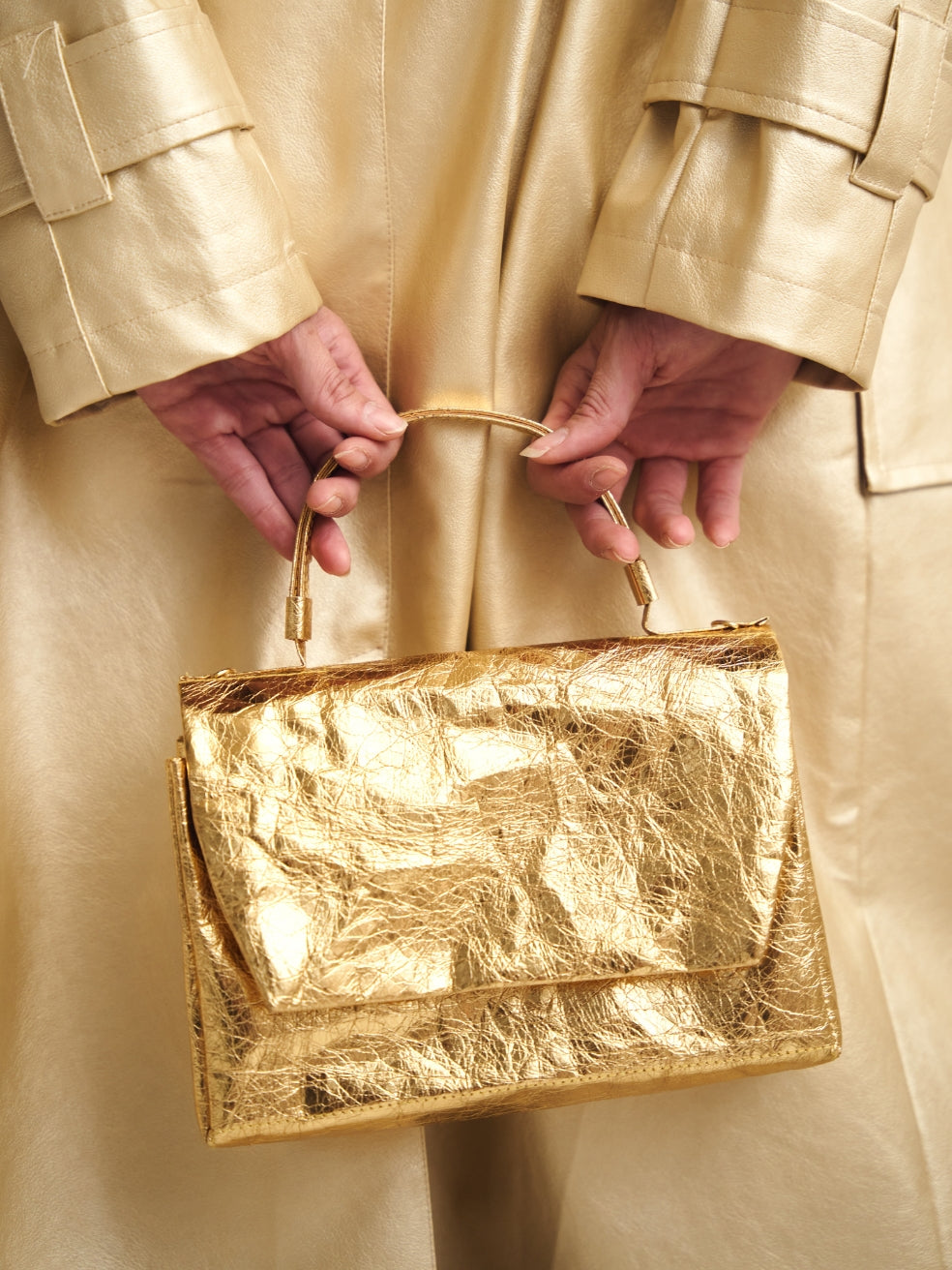 Gold Recycled Material Paper Purse - Editorial Image