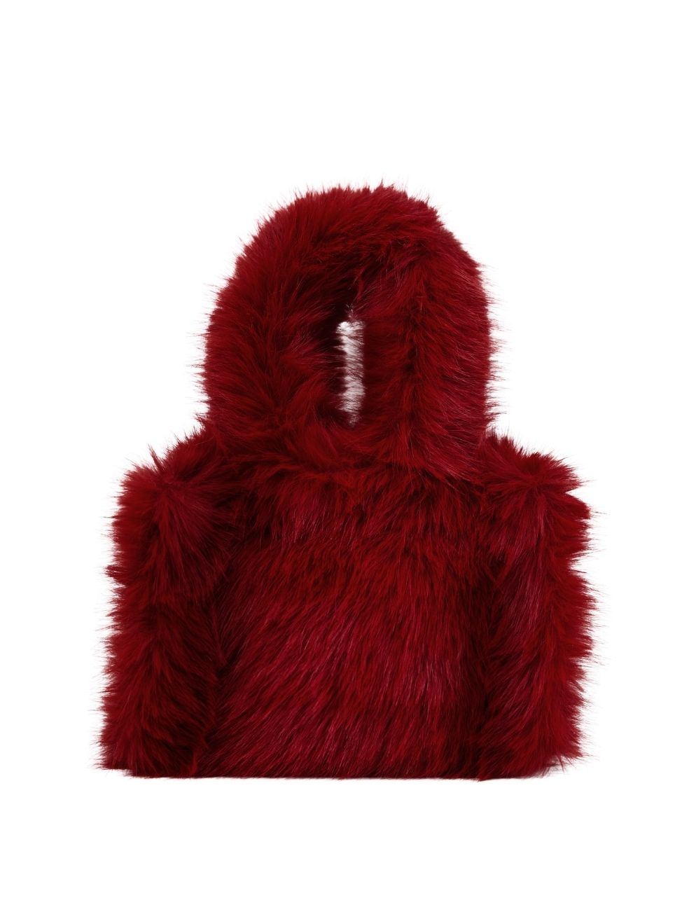 Merlot Faux Fur Mini Tote - Front View