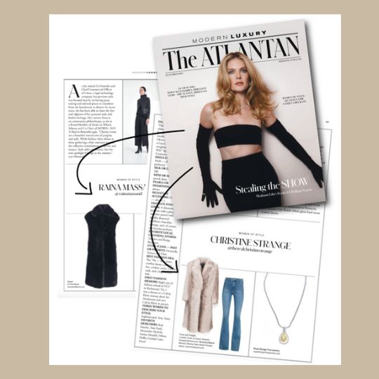 The Atlantan magazine cover and pages of FREED's brand feature.