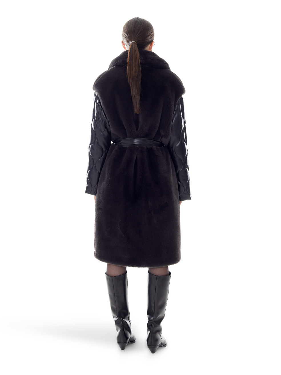 Sadie Black Zero Waste Conscious Vegan Leather Fur Outerwear