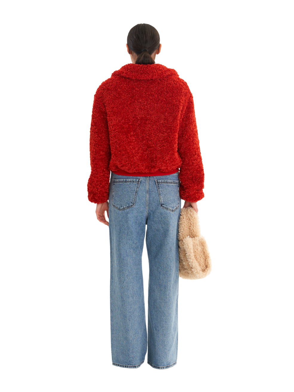 Romeo Red Zero Waste Vegan Outerwear Canadian Made Cropped Sherpa Jacket