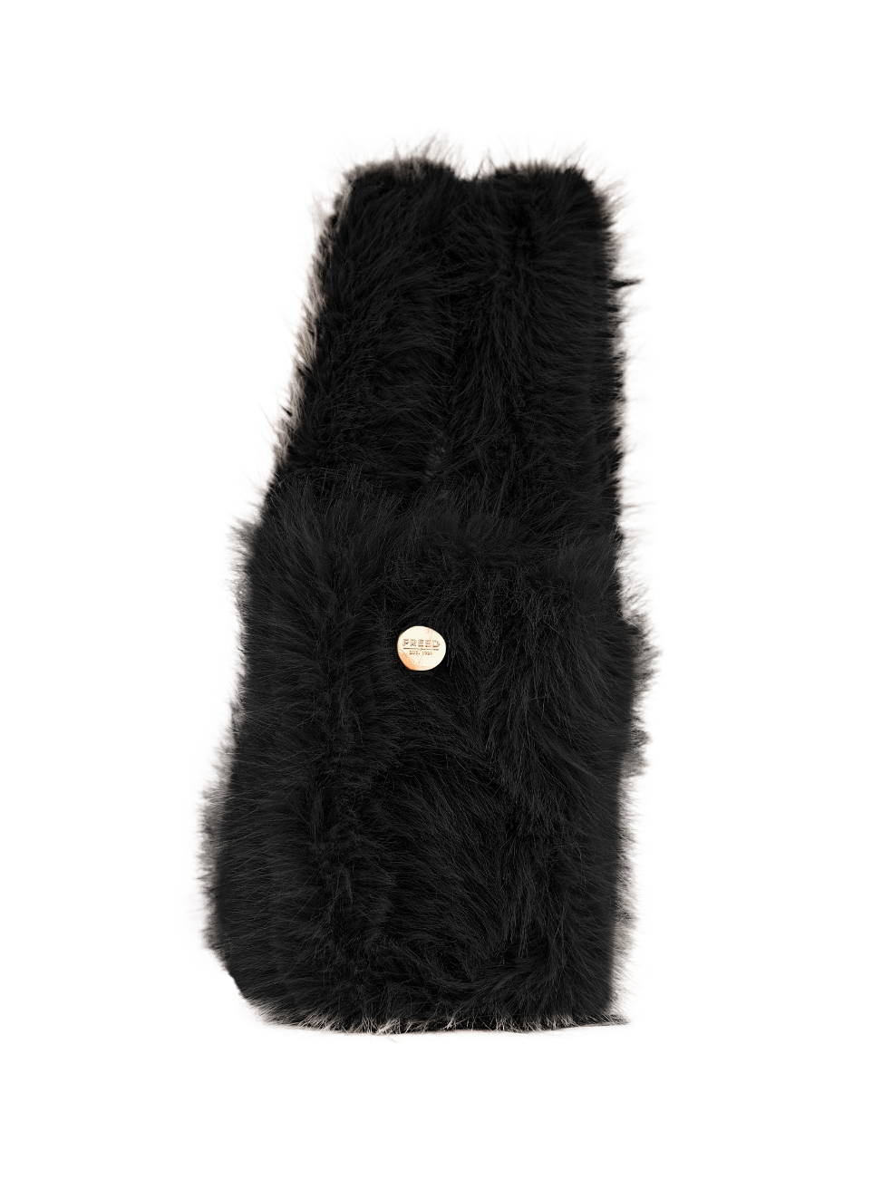 Ink black mini tote sustainable fashion animal free fur accessories FREED