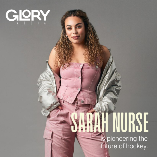 Sarah Nurse wearing a FREED coat for Glory Media.