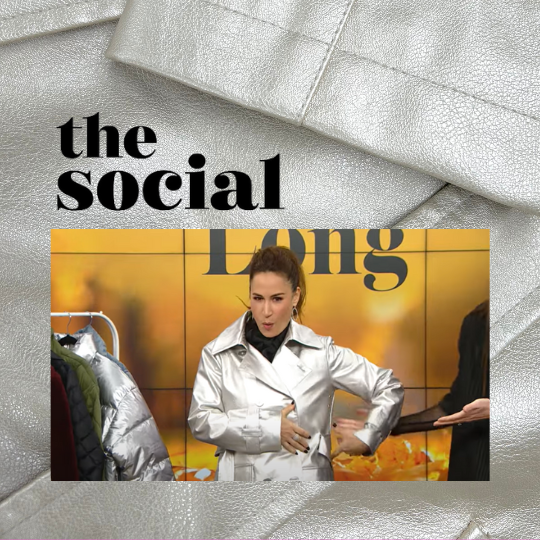 A FREED coat featured in a segment on The Social.