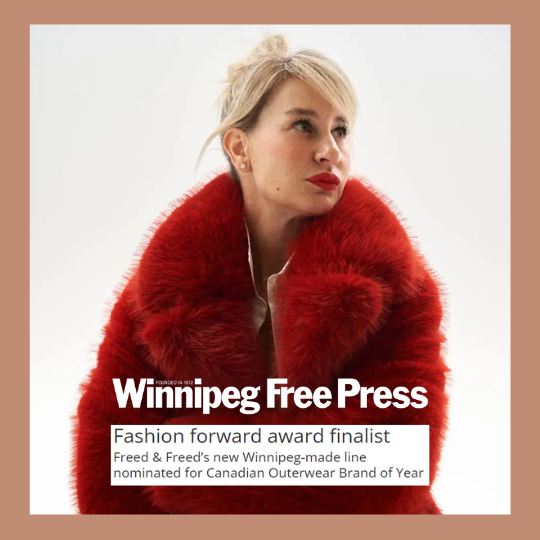 FREED's fashion award finalist mention in the Winnipeg Free Press.