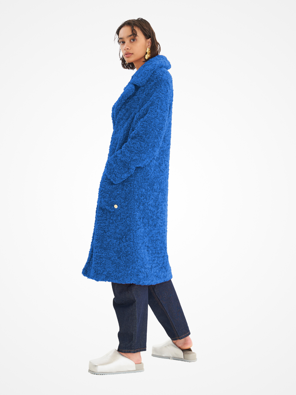 Ruby Blue Lapis Zero Waste Fashion Made in Canada Vegan Sherpa Curly