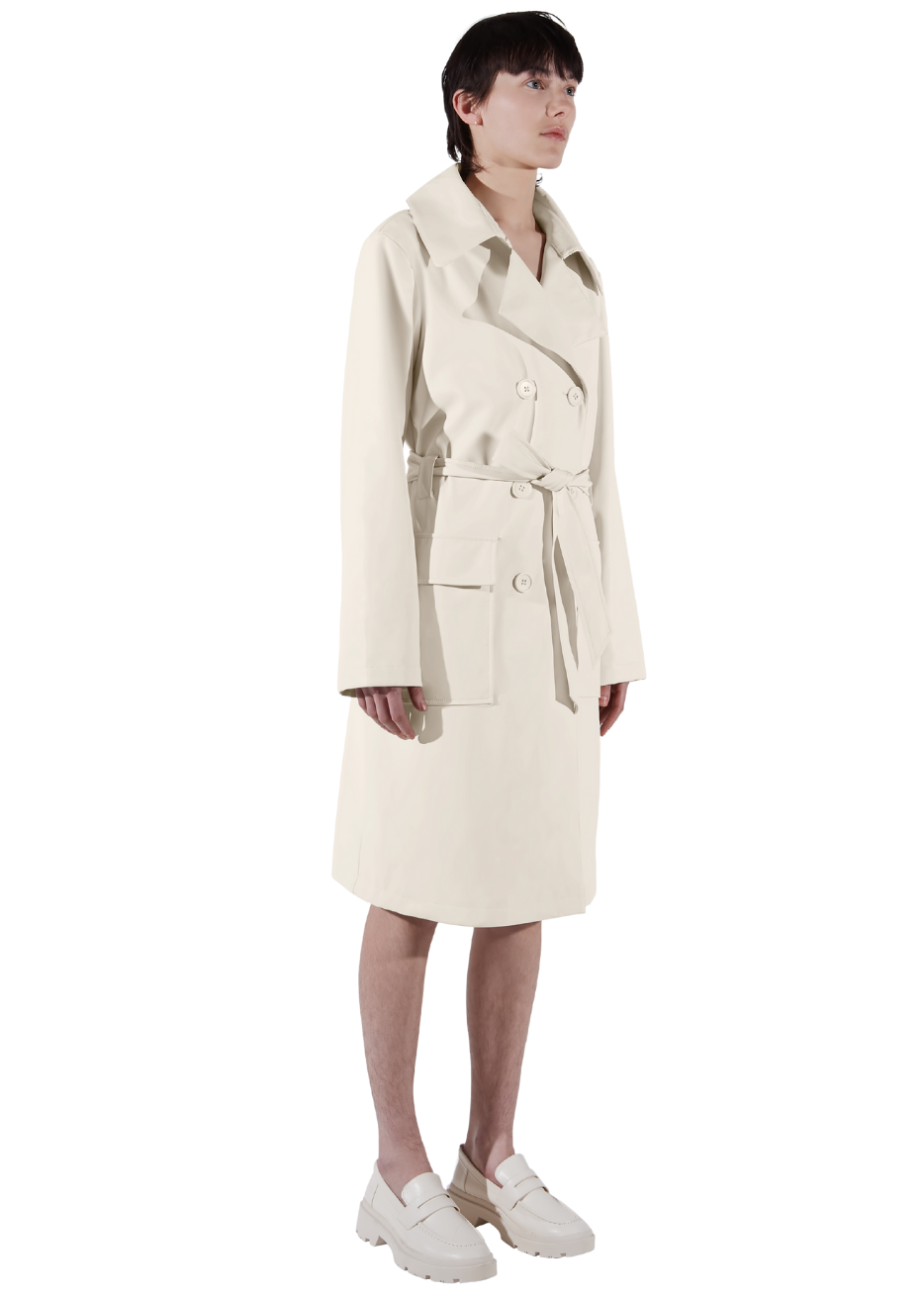 Frankie Trench Champagne White Side View Conscious Cruelty Free Animal Free Leather