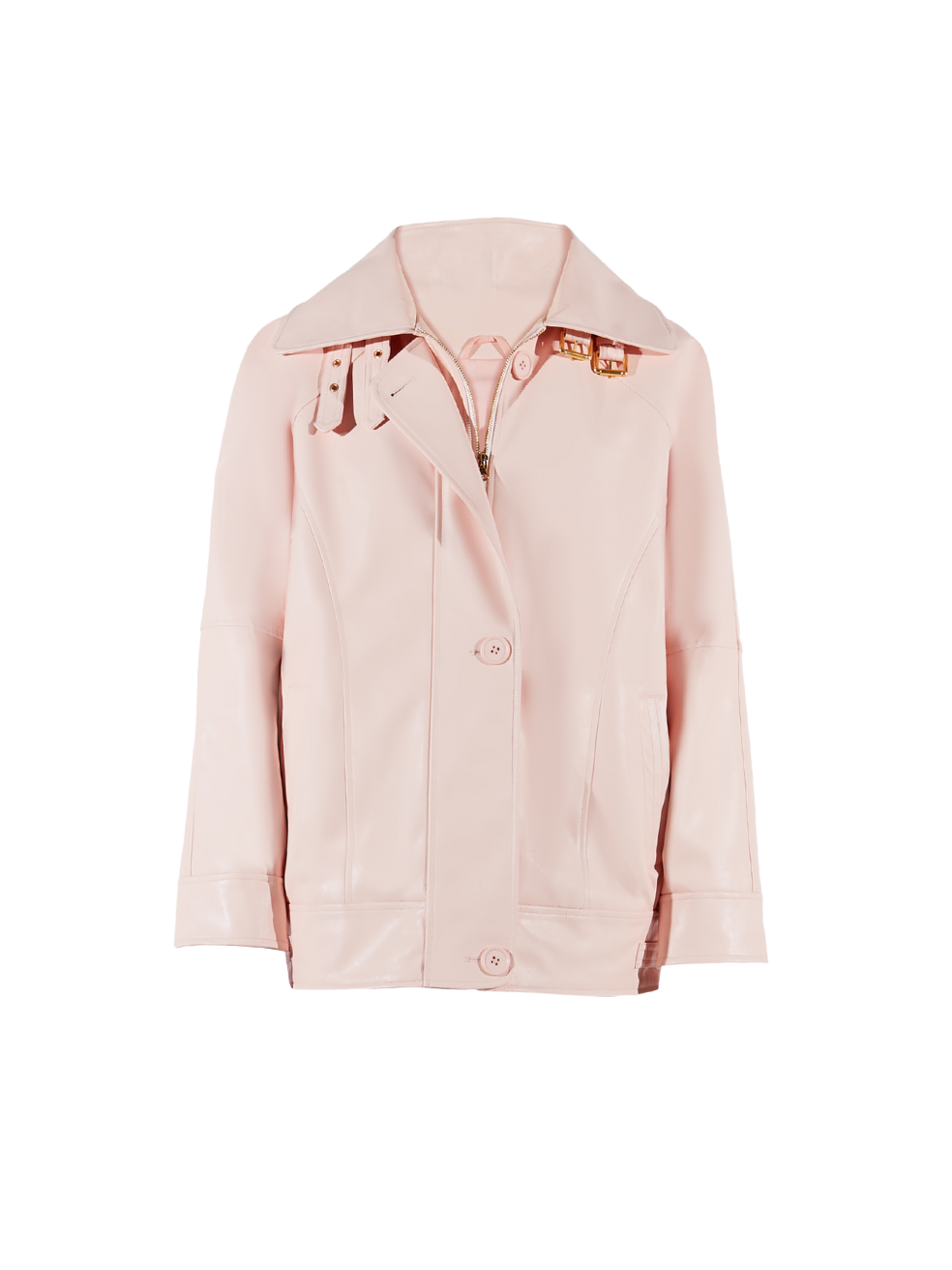 Penner Rose Pink Moto Cruelty Free Vegan Leather Coat