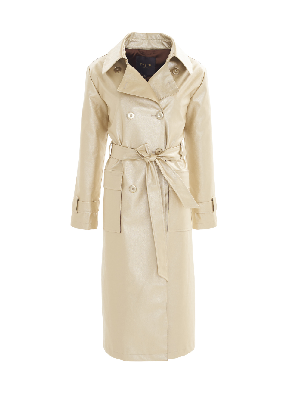 Gina Gold Animal-Free Leather Trench - Made in Canada