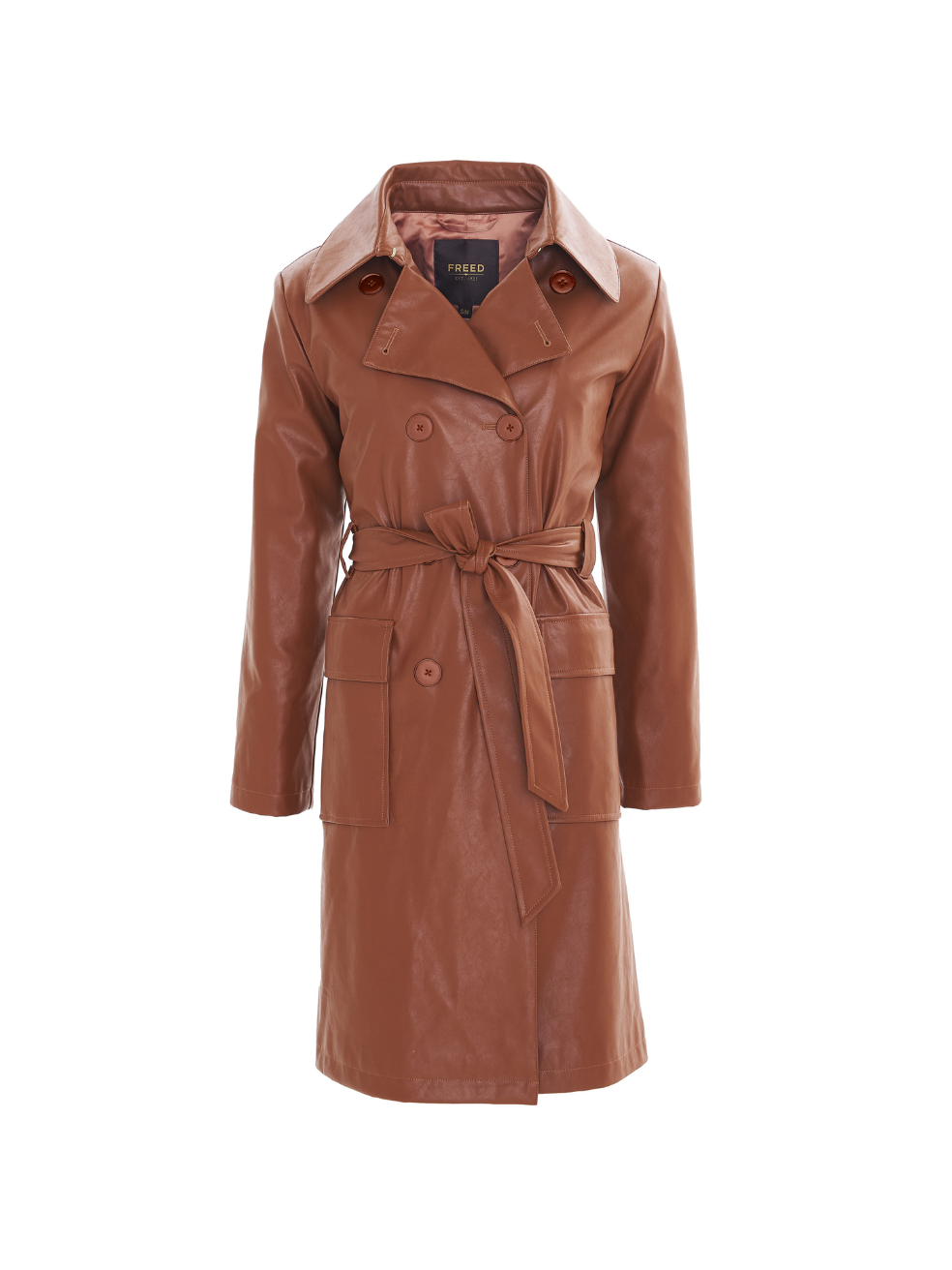 Frankie Trench Rust Brown Red Canada Vegan Leather Outerwear