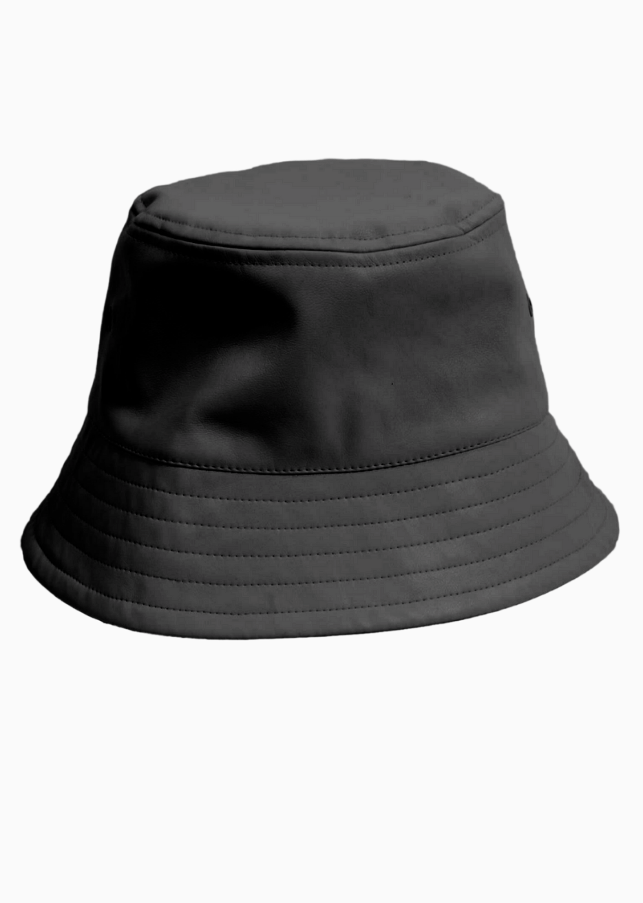Stormi Black Bucket Hat Animal Free Leather Waterproof Sustainable Made in Canada