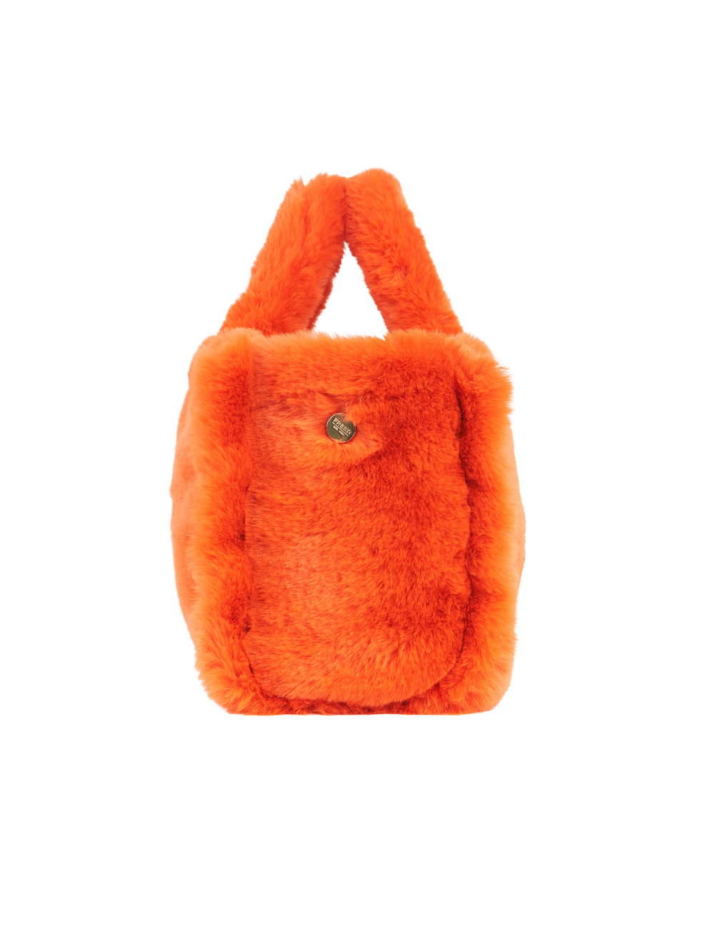 XL Large Tote Bag Pumpkin Orange Canadian Made Luxury Accessories Vegan Fur