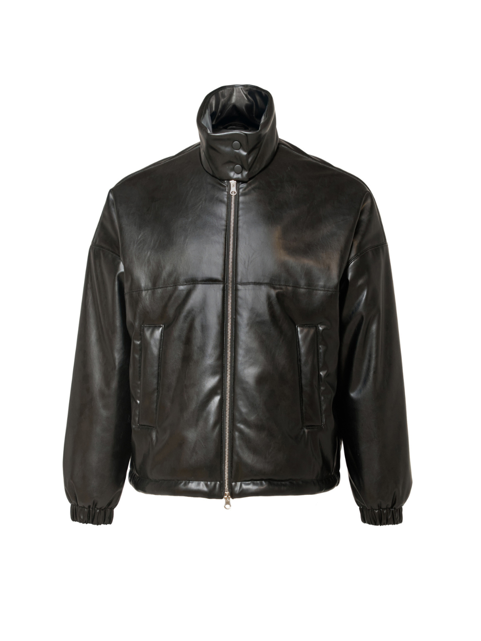 Billy Stormi Black Canadian Made Luxury Outerwear Vegan Leather Cropped Bomber Jacket