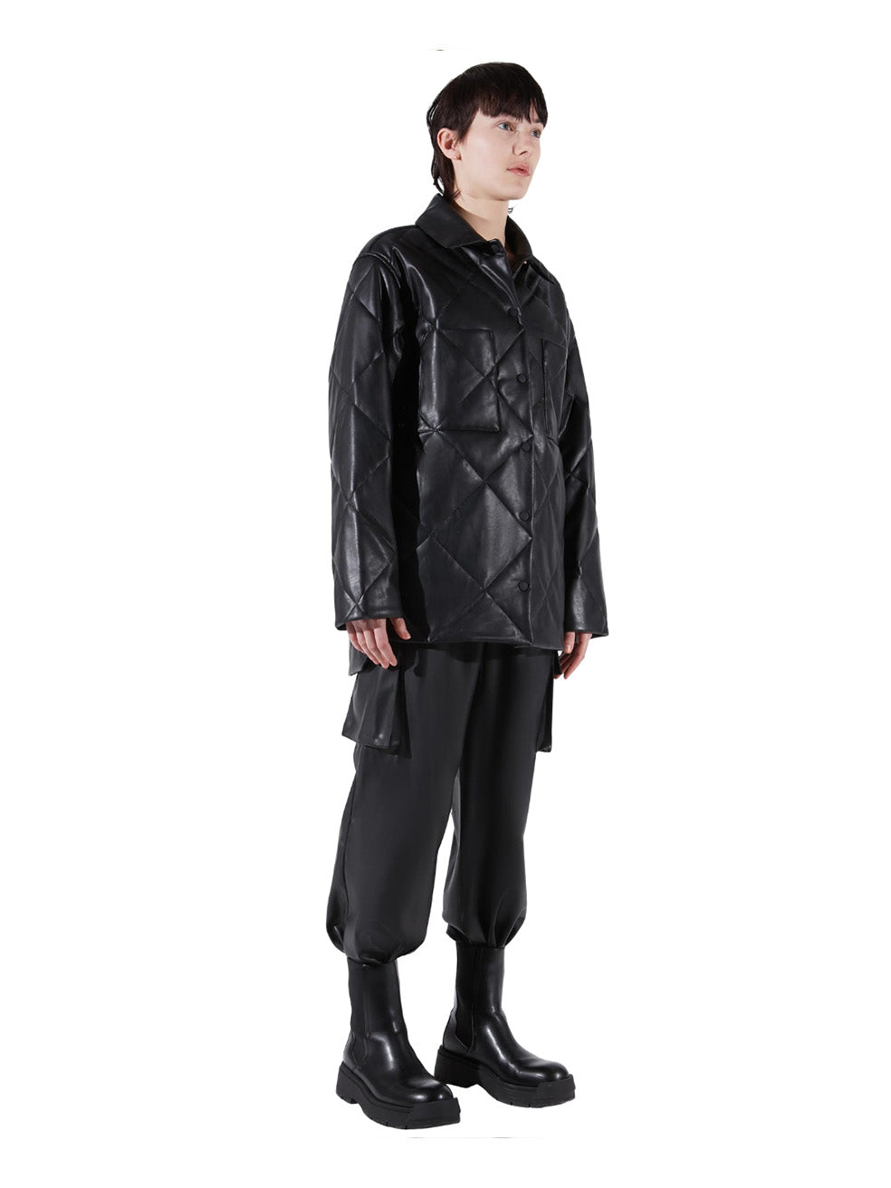 Shiny Quilted Rainproof Jacket Slow Fashion Luxury  Charlie Stormi Black