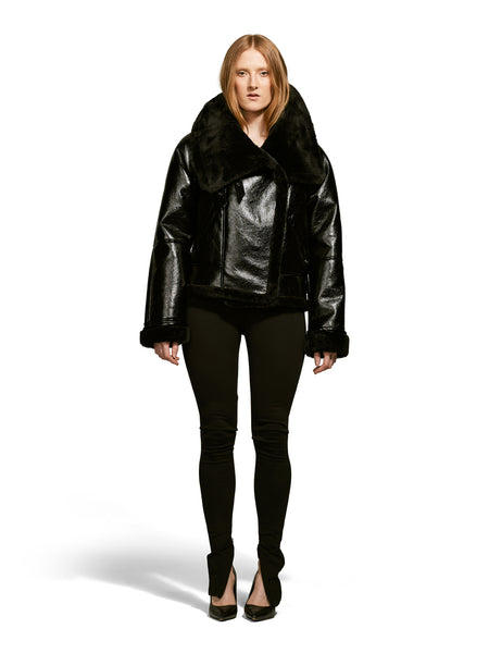 The Ava | Lava | Oversized Vegan Aviator Jacket Made in Canada