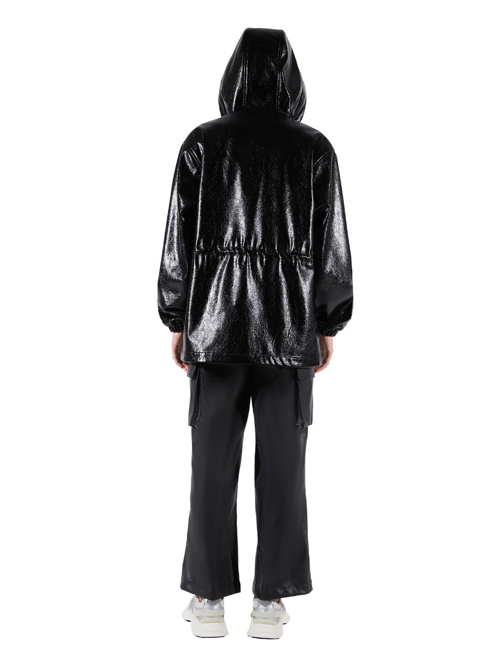 Upcycled Outerwear Vegan Leather Waterproof  Robbie Black Liqrourice