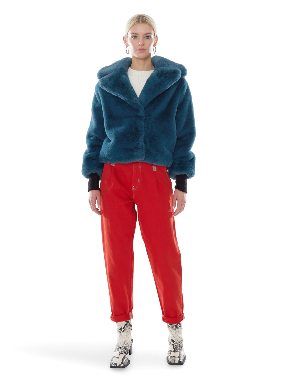 Sawyer Peacock Blue Jacket Made in Canada Sustainable Outerwear Cropped Coat