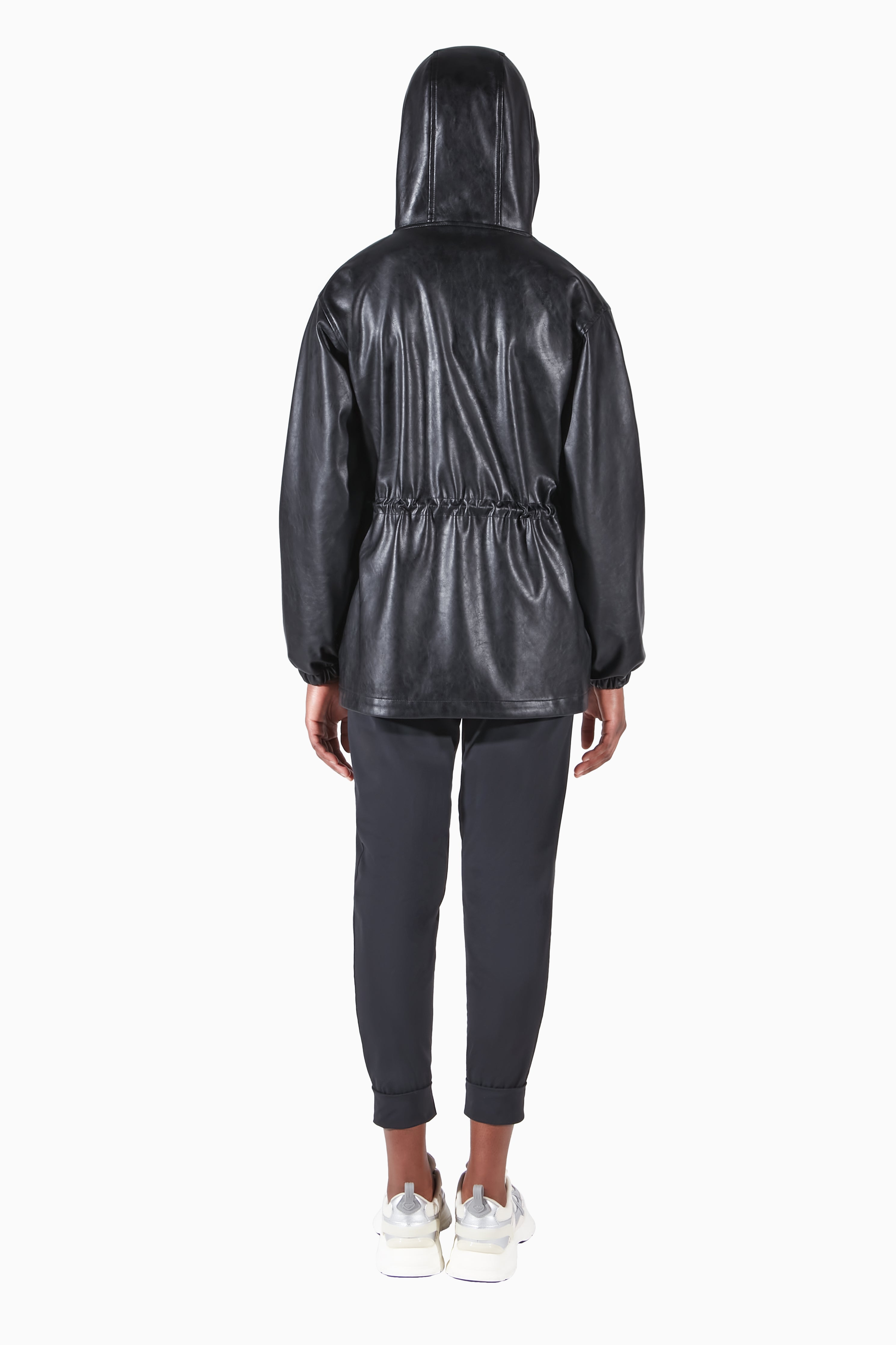 Luxury Animal Free Leather Waterproof Coat Black Stormi Matte Robbie Coat
