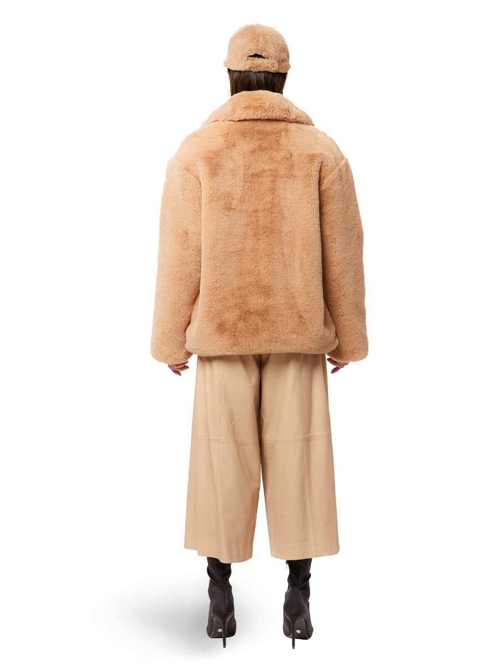 Freed sustainable canadian fashion reid sand coat luxury faux fur jacket animal free outerwear