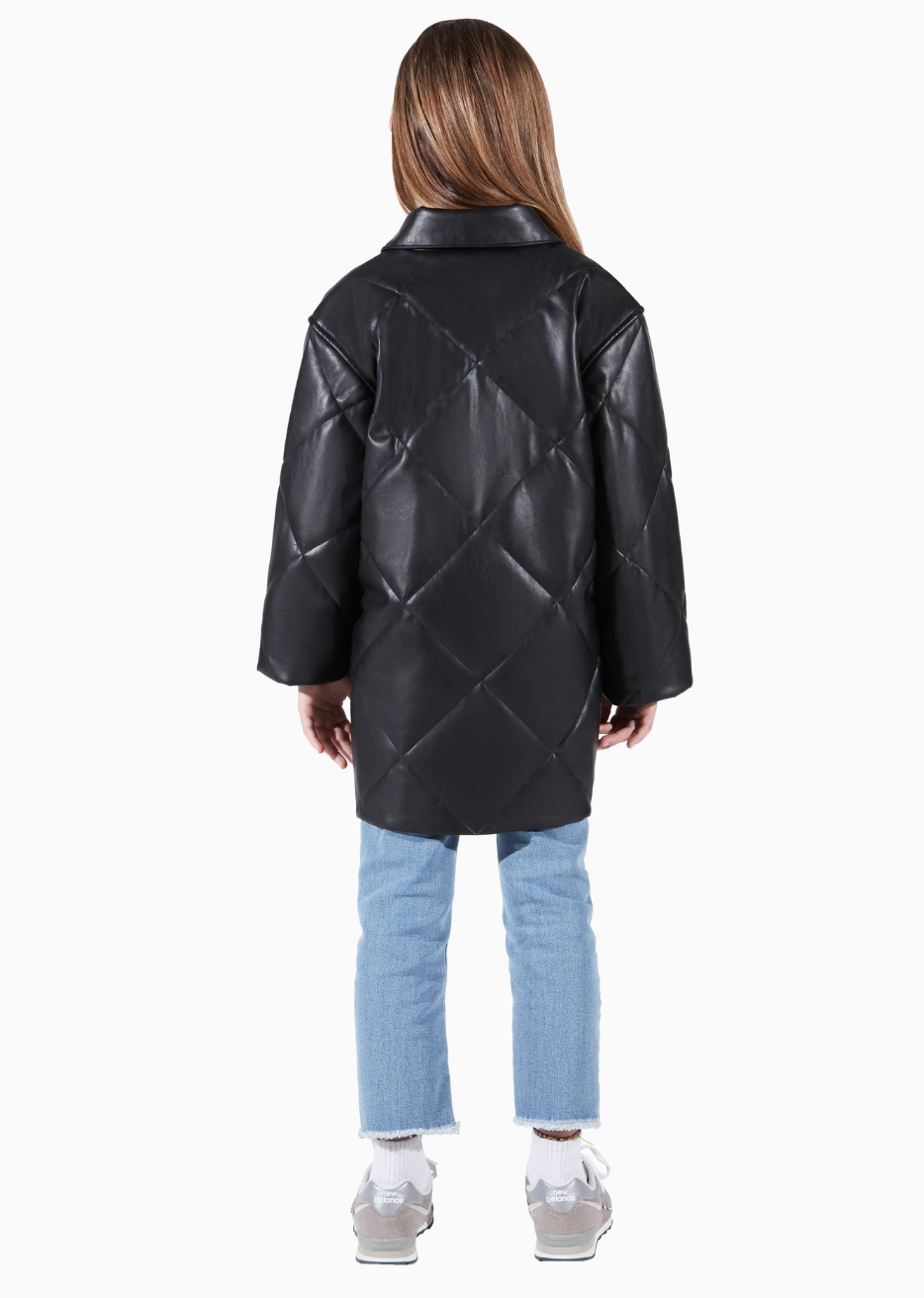 Charlie Stormi Black Quilted Shacket Uncycled Children Fashion