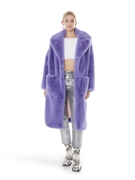 Lily, Lavender, Sustainable Faux Fur Long Coat