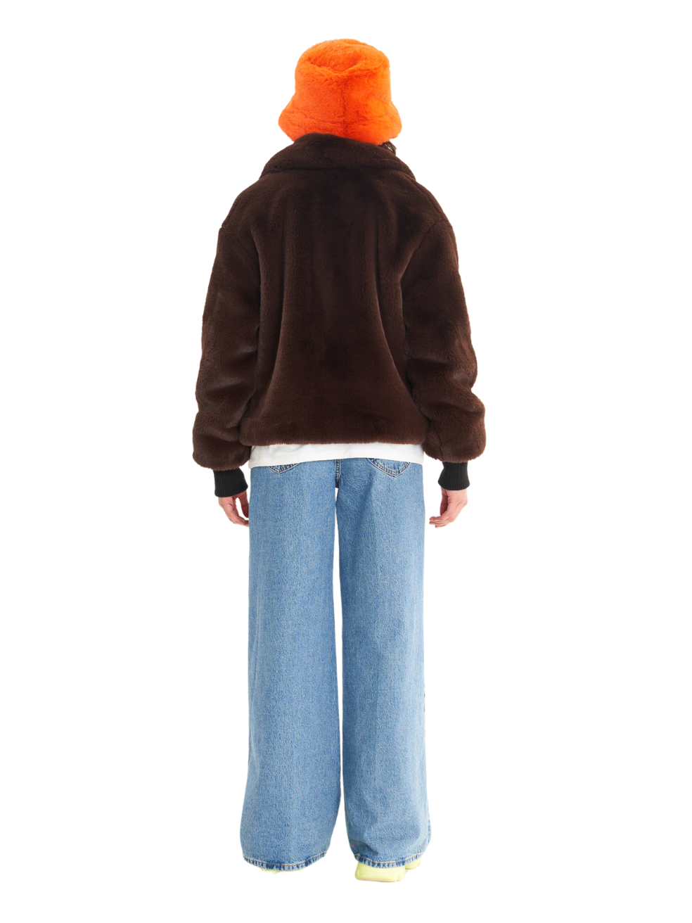 Sawyer Brown Espresso Upcycled Outerwear Cropped Vegan Fur Coats