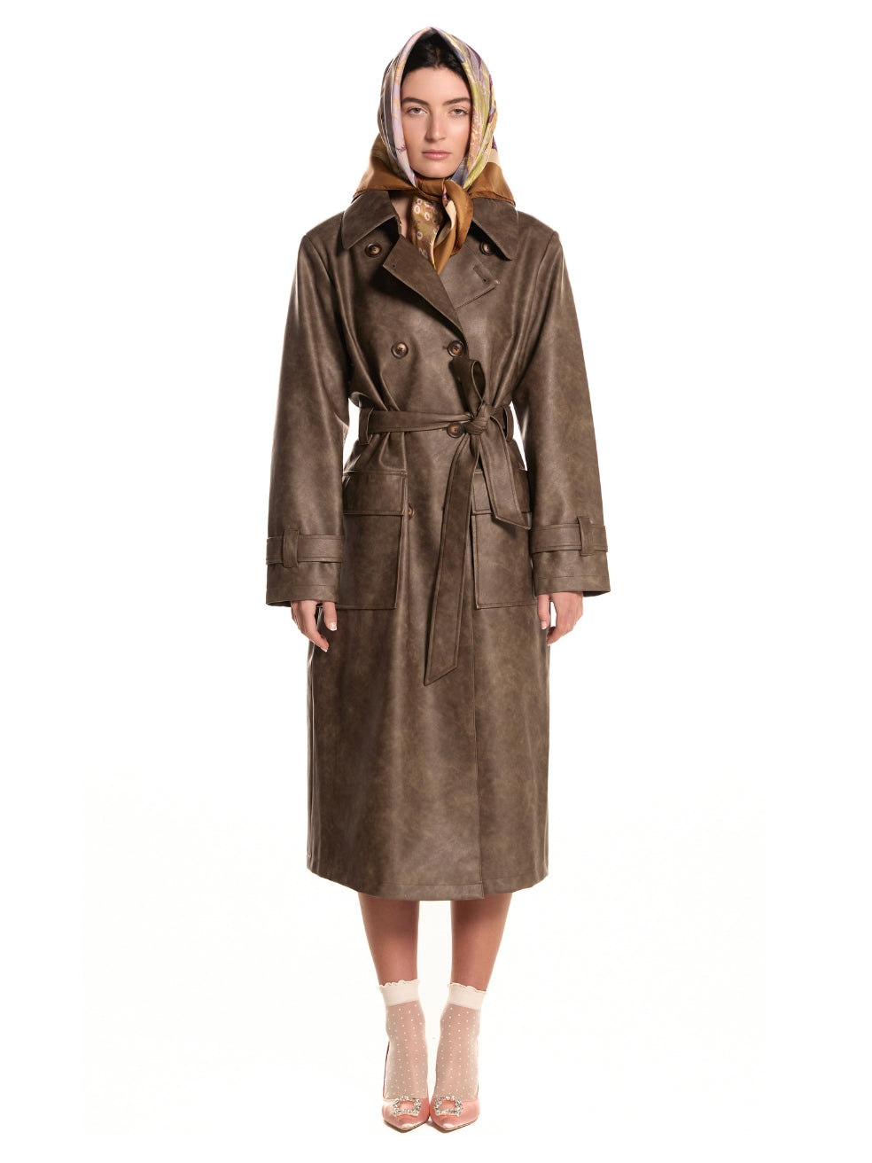 Gina trench coat canadian made ethical outerwear vintage brown gina