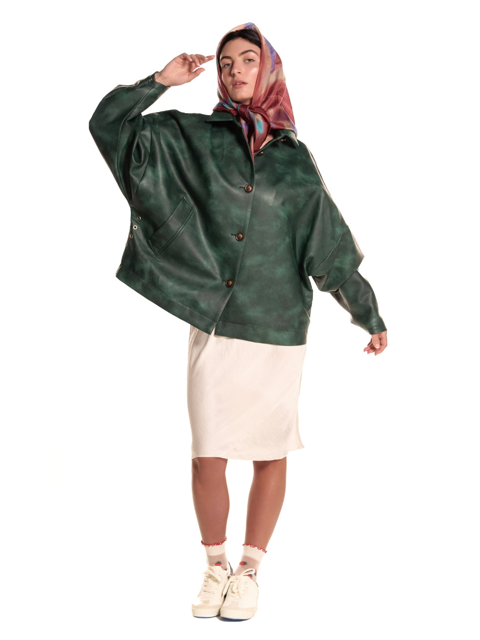Ryder coat conscious vegan leather outerwear pine green