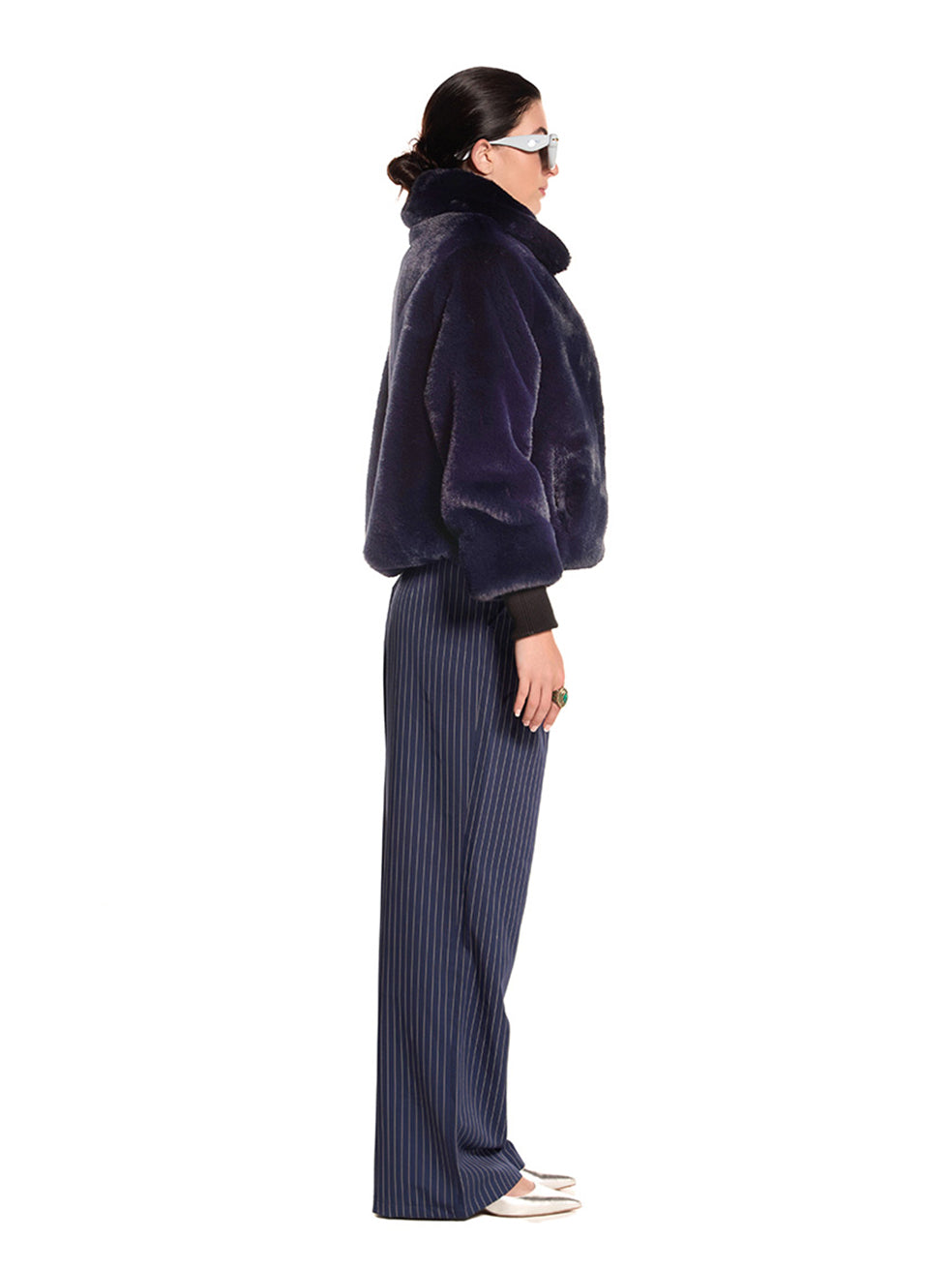 freed ethical outerwear zero waste cropped sawyer coat midnight