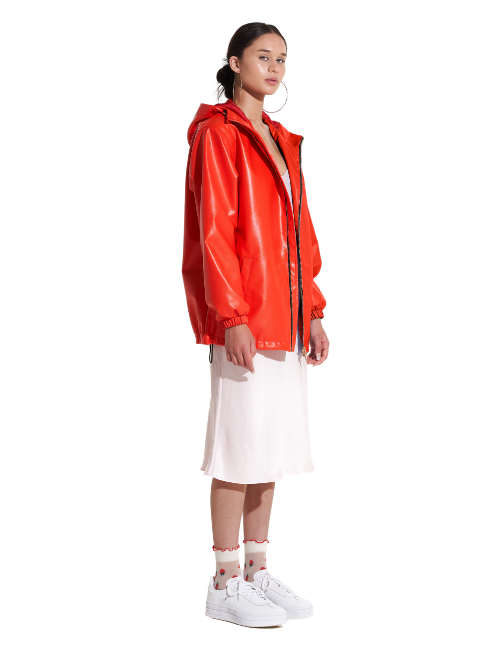 Hunter Tart Red Stylish Vegan Raincoat Made in Canada