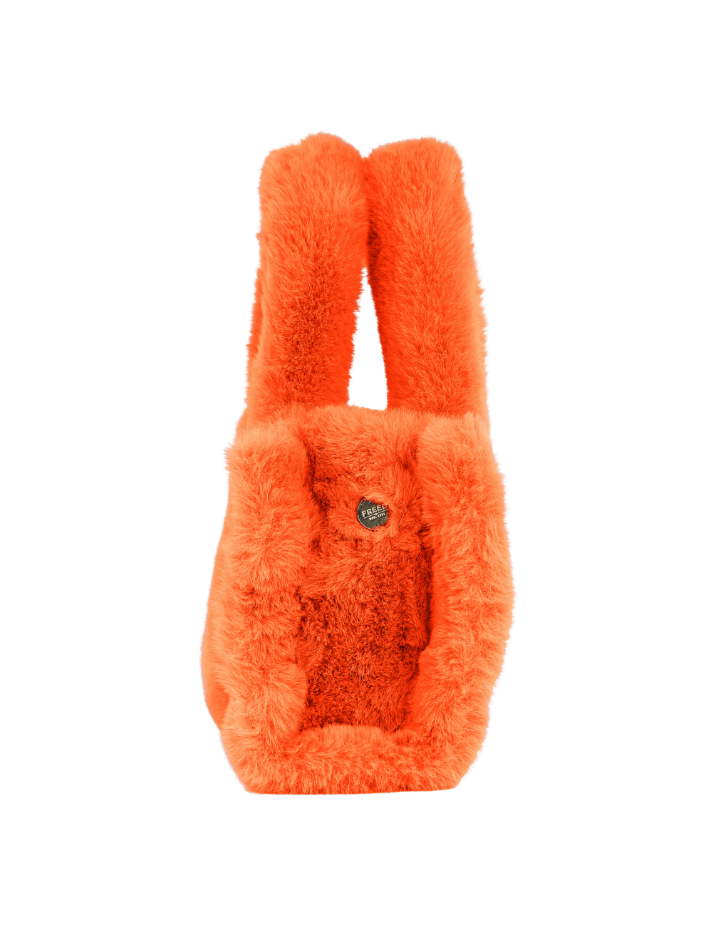 Mini Small Purse Tote Bag Ethical Canadian Fashion Vegan Fur Bright Pumpkin Orange Detachable Chain