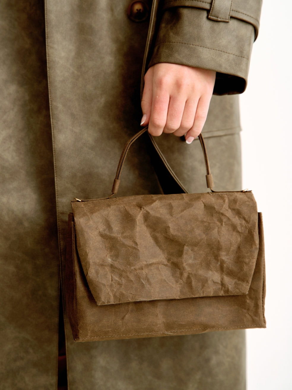 vintage brown paper purse made in canada zero waste accessories