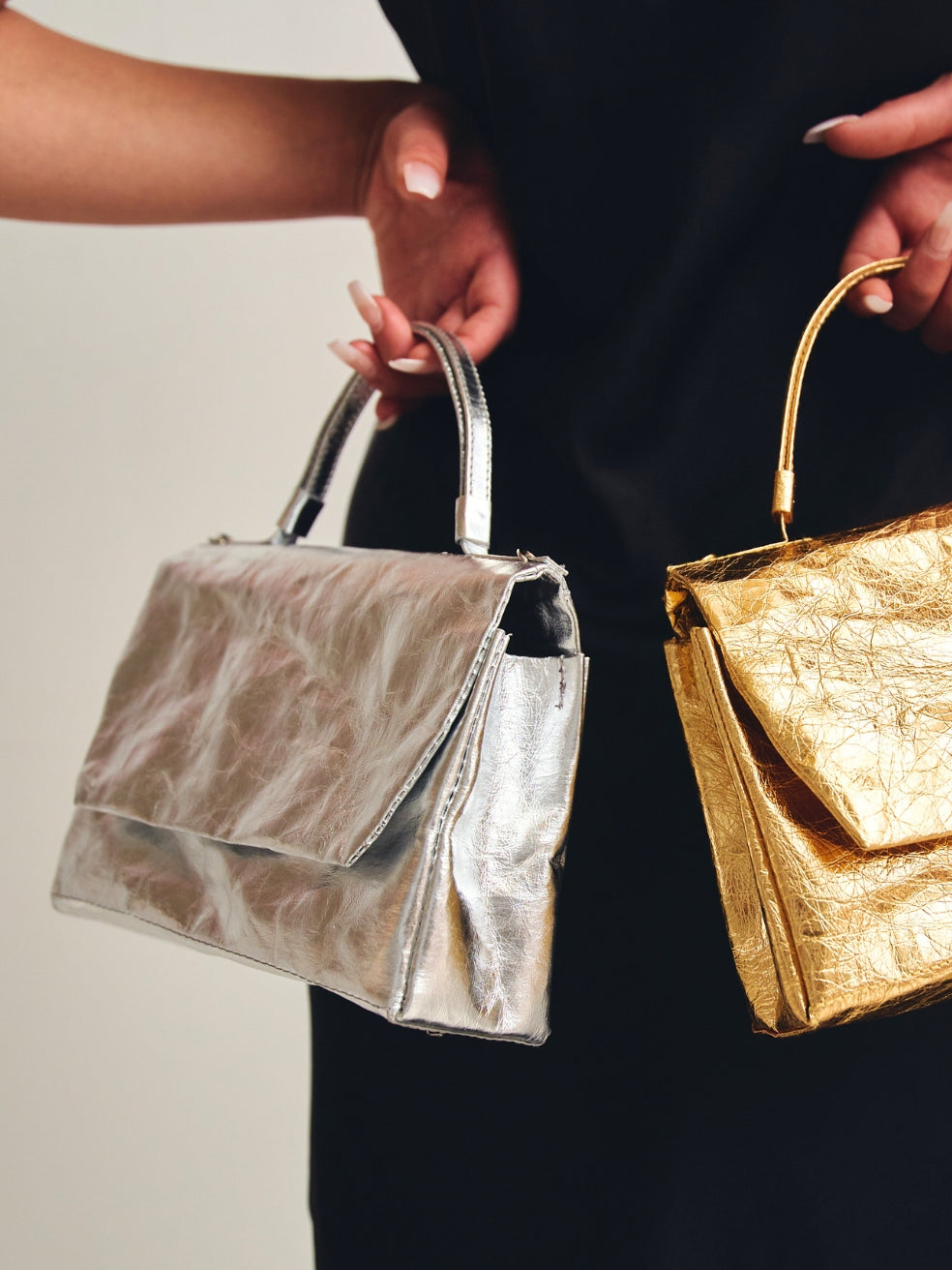 Paper Purse Silver Gold Metallic Recycled Materials Made in Canada