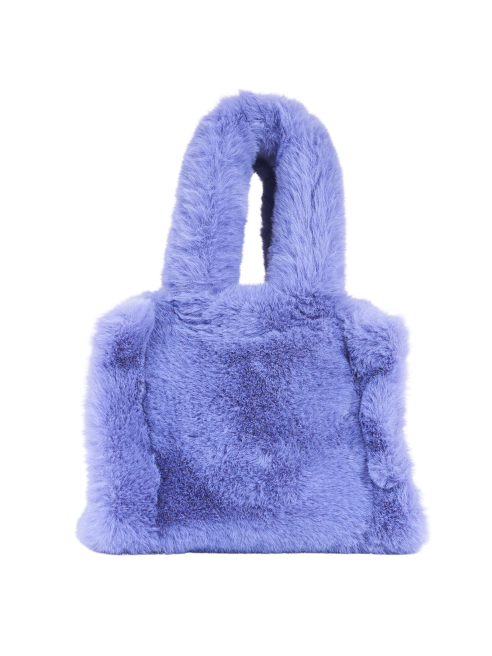 Mini Tote Bag Repurposed Upcycled Animal Free Fur Lavender Purple