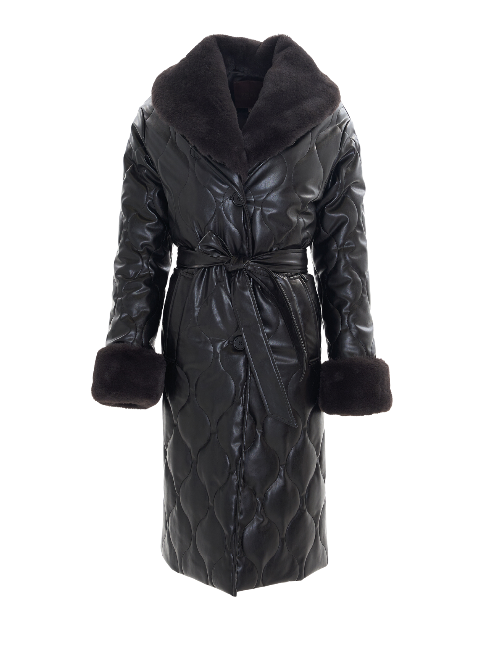 Carrie Stormi Matte Black Sustainable Vegan Leather Coat Ethical Made in Canada
