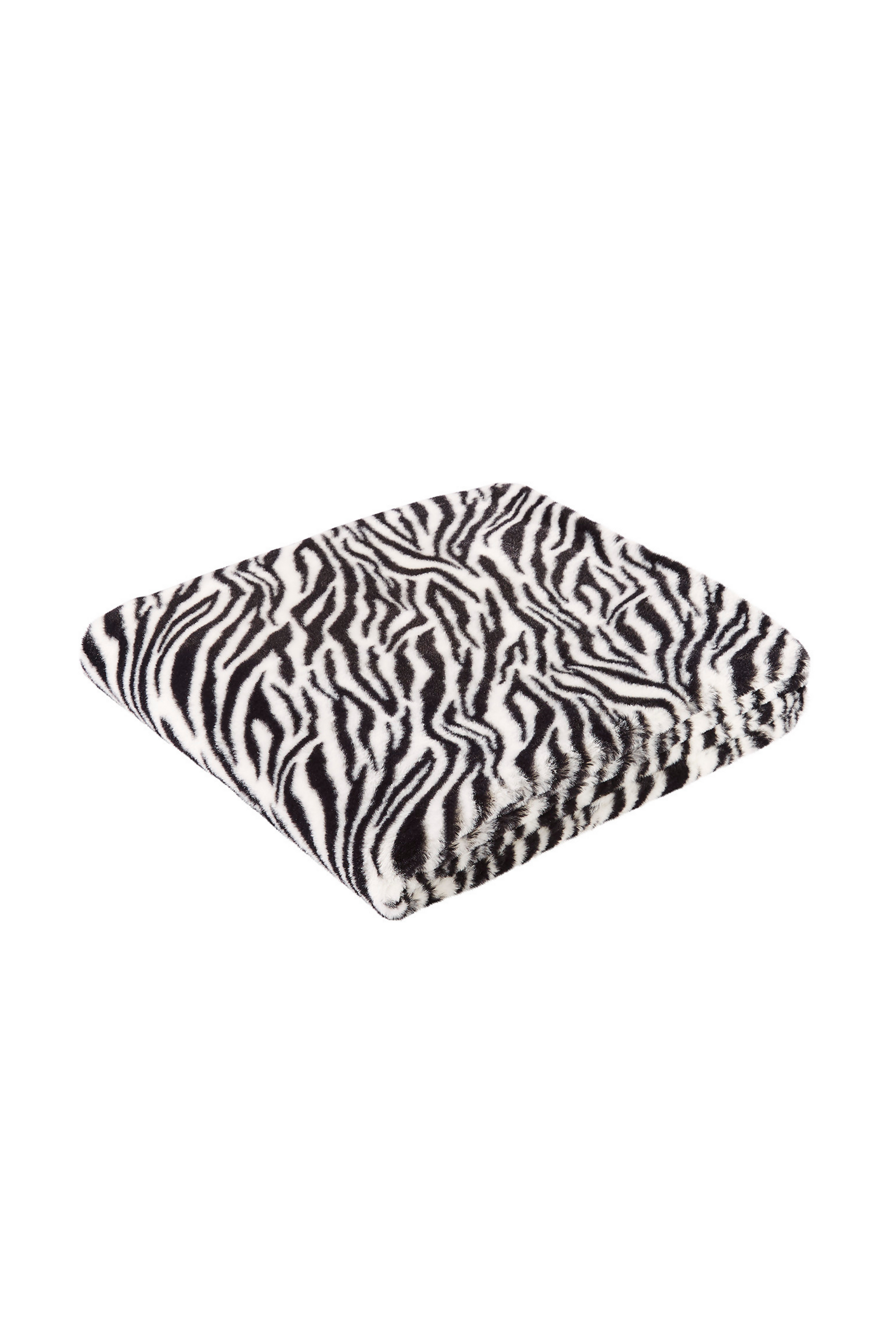 Faux fur throw blanket in zebra.