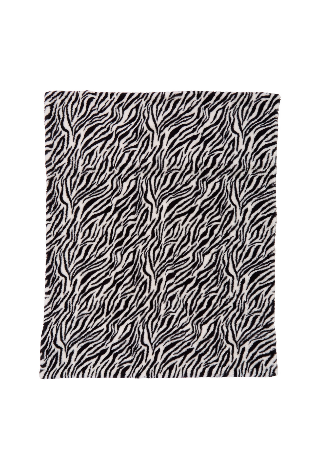 Faux fur throw blanket in zebra.