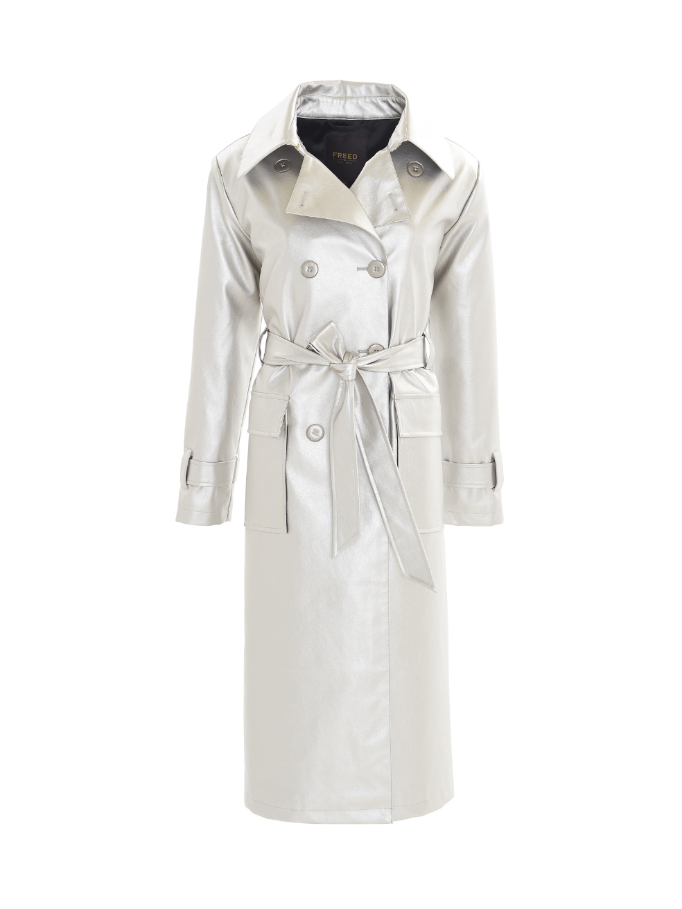 Gina Silver Trench Animal Free Ethical Leather Canada