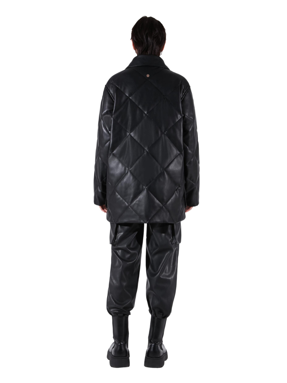 Quilted Jacket Black Cruelty Free Vegan Leather Stomi Charlie
