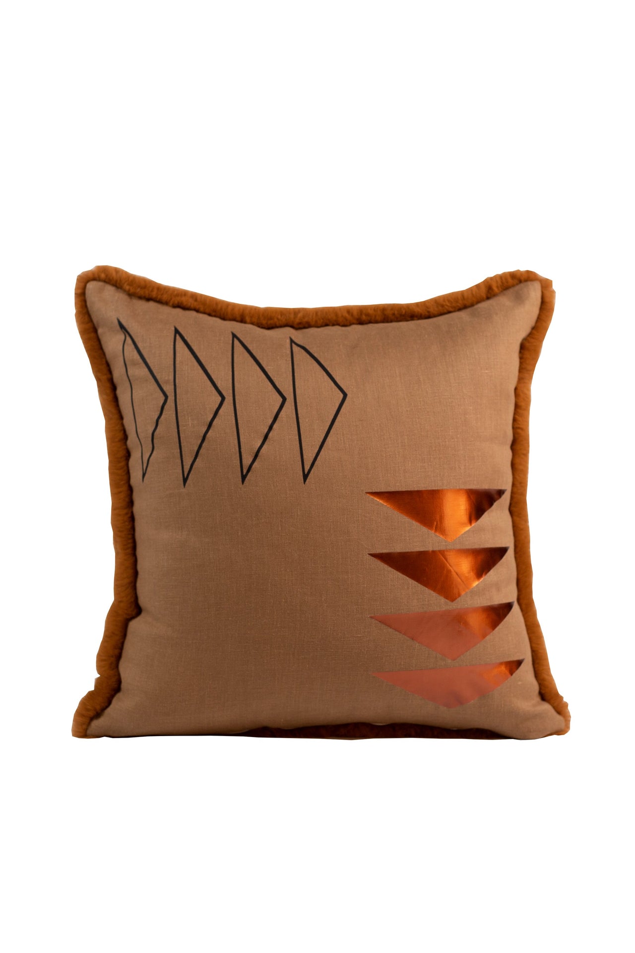 Made in Canada, Indigenous designed linen and faux fur throw pillows.