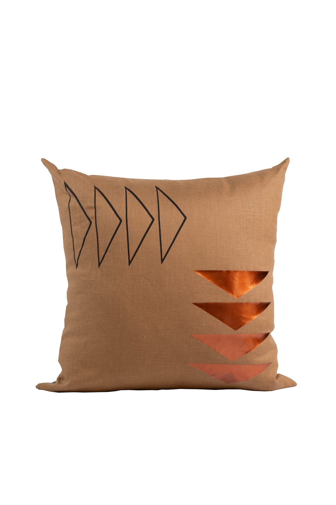 Made in Canada, Indigenous designed linen and vegan leather throw pillows.