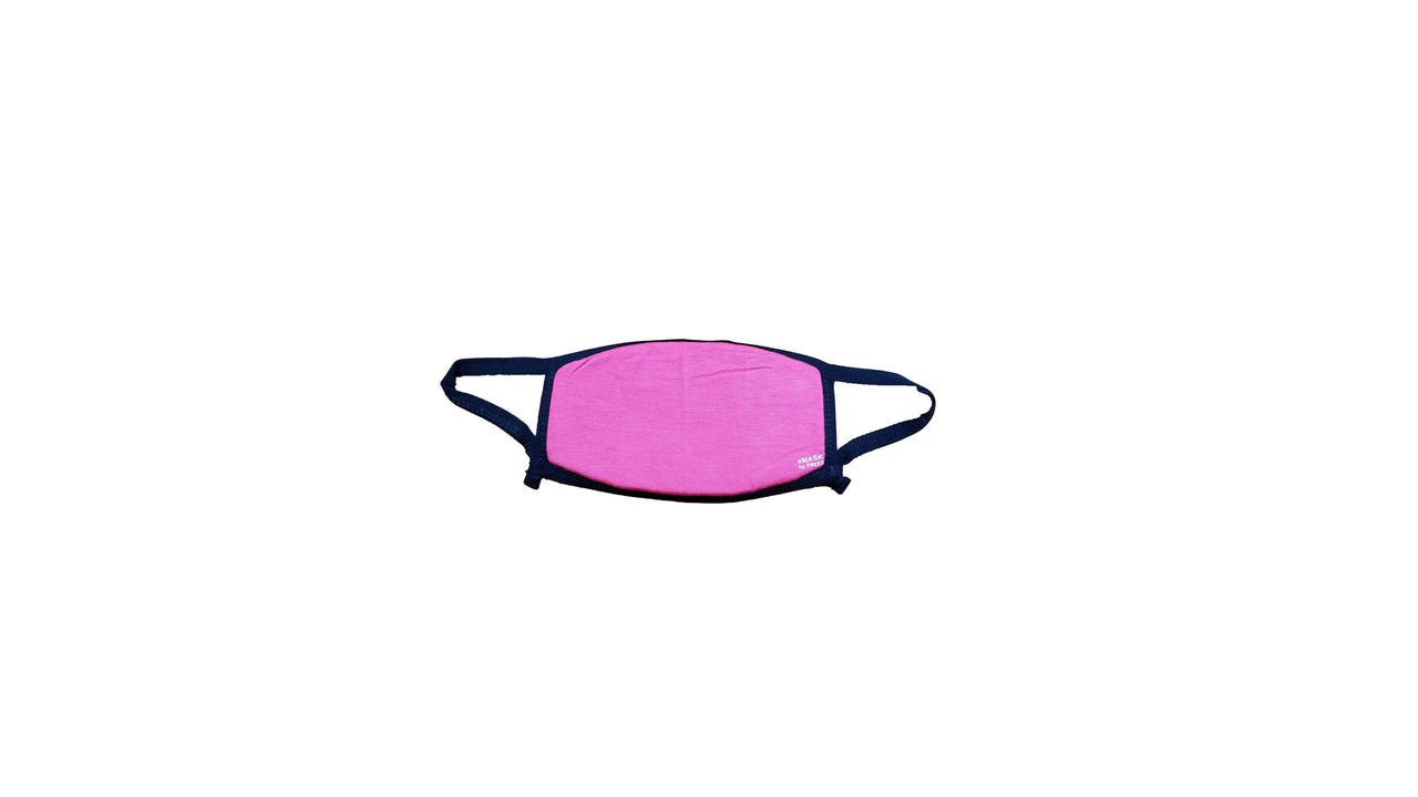 Pink with navy binding kid's breathable face mask.